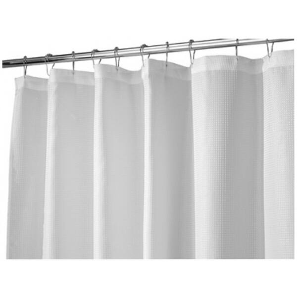 Interdesign 22980 Carlton Fabric Shower Curtain, 72" x 84", White Bed
